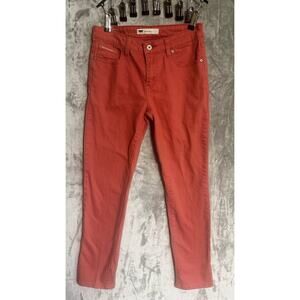 Levi's Mid Rise Skinny Jeans Women's Size 6 Coral Red Stretch Denim Pants 28x27